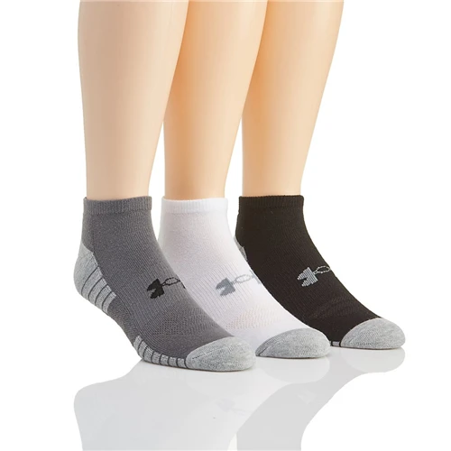 Men's Under Armour 3-pack Heatgear Performance Training No-Show Socks, Size: XL, Black
