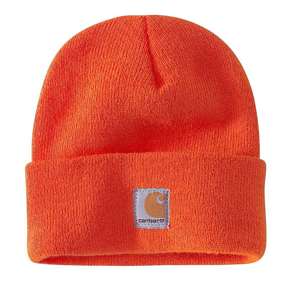 Youth Acrylic Watch Hat In Brite Orange - Stylish And Warm