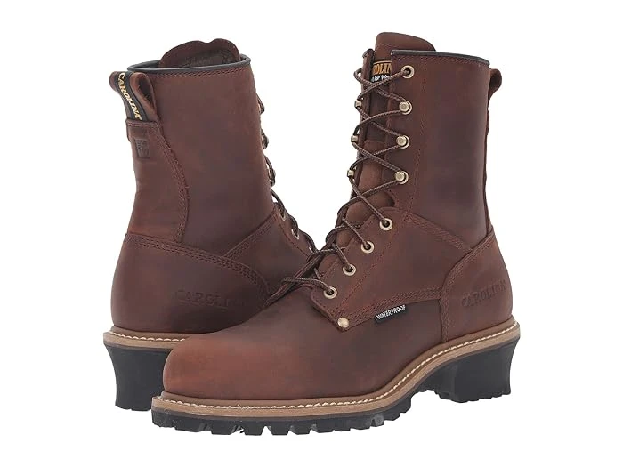 Men's 8" Steel Toe Waterproof Logger Work Boots - Model Ca9821