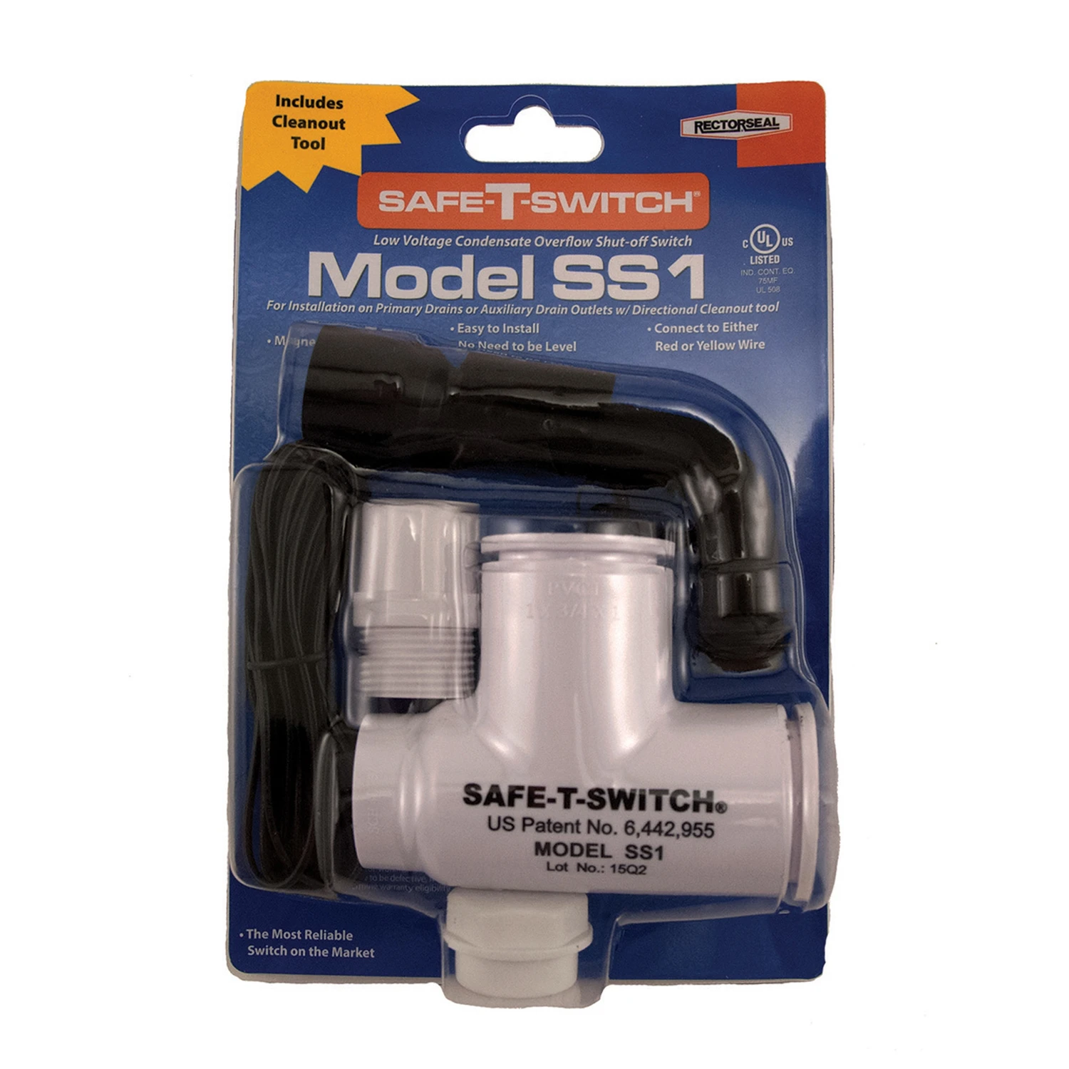Safe-t-switch Model Ss1 3 In. H X 5 In. W White Plastic Switch