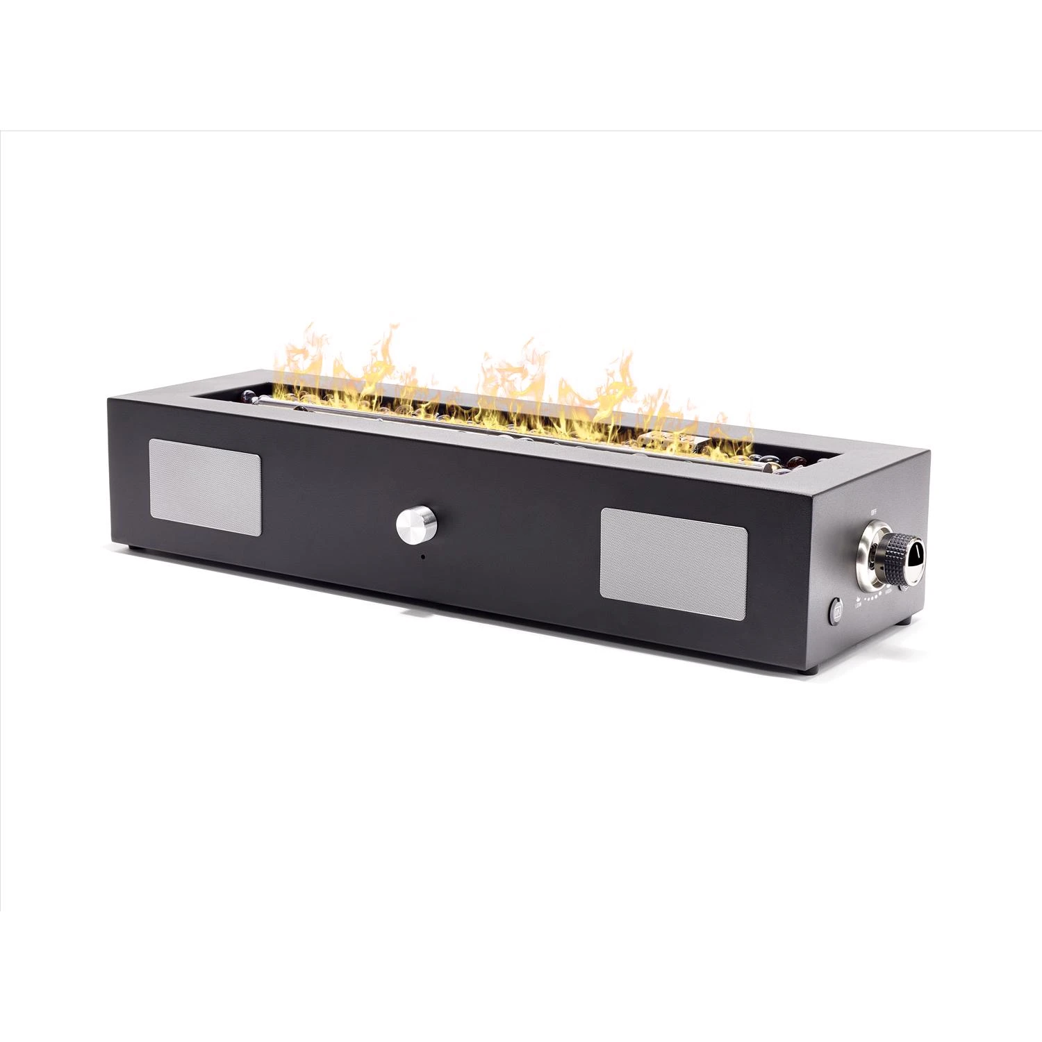 Ukiah Cascade 28 In. W Steel Outdoor Rectangular Propane Fire Pit With Sound System