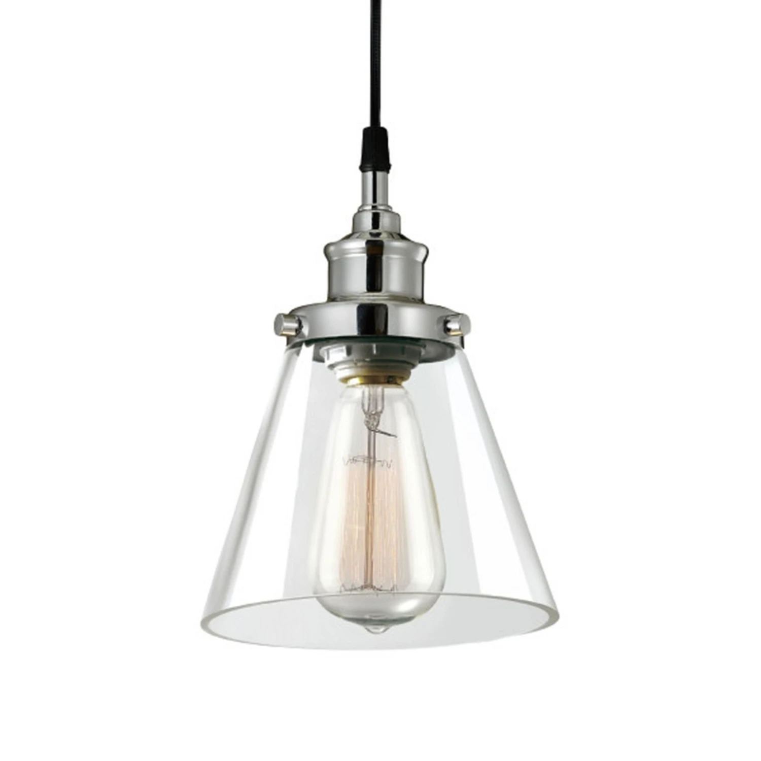 Parker Chrome Clear Pendant Light 1 Light E26 5 Watts