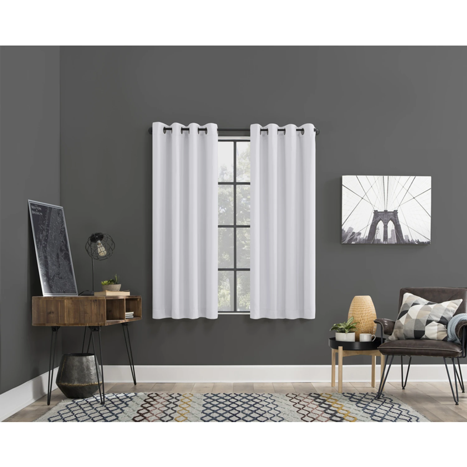 Norwich White Blackout Curtains 80 In. W X 63 In. L - Model Ac-nrwch63wht