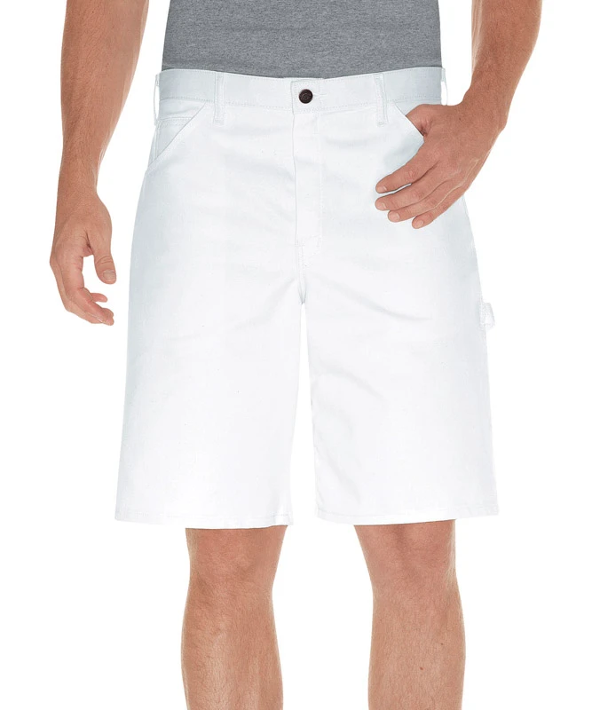 Dickies Men's White Painter's Shorts, Size 34 In, Cotton Material