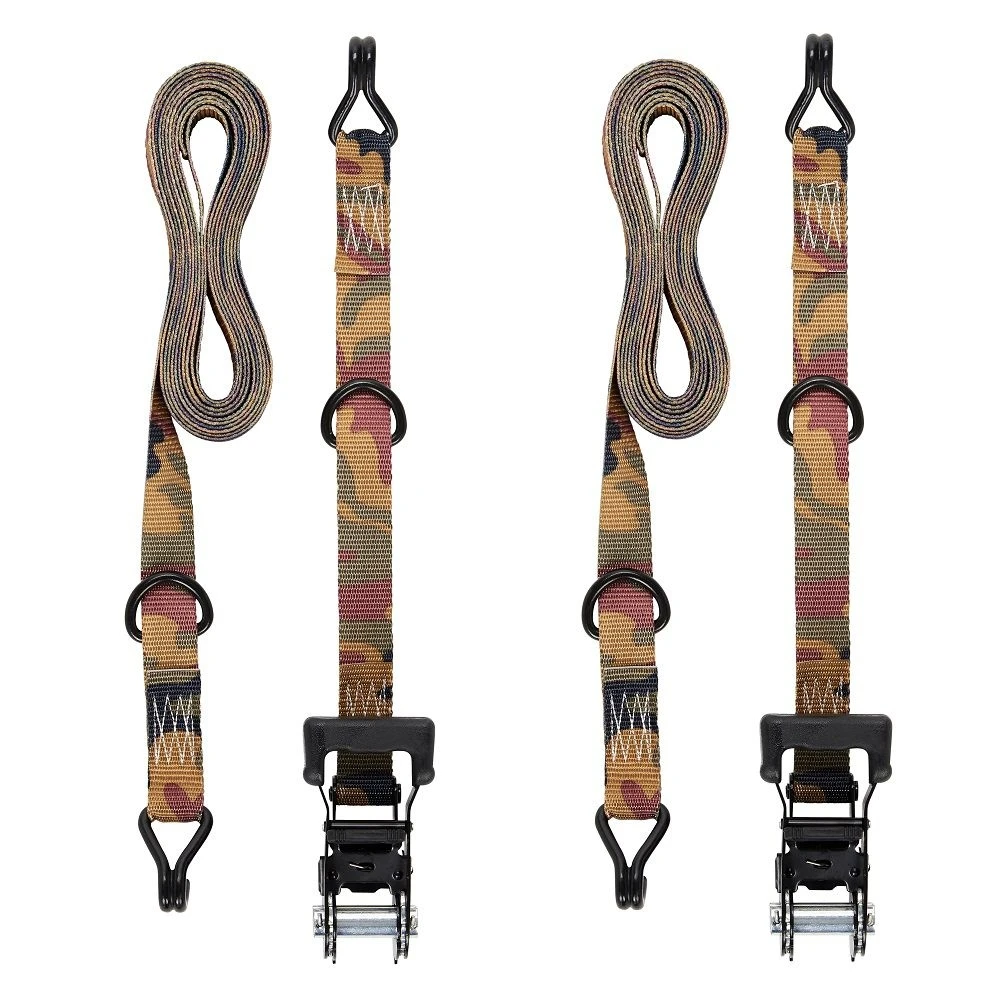 16 Ft. X 2 In. Padded Camo Ratchet Strap With Double J-hooks, 10,000 Lbs Capacity