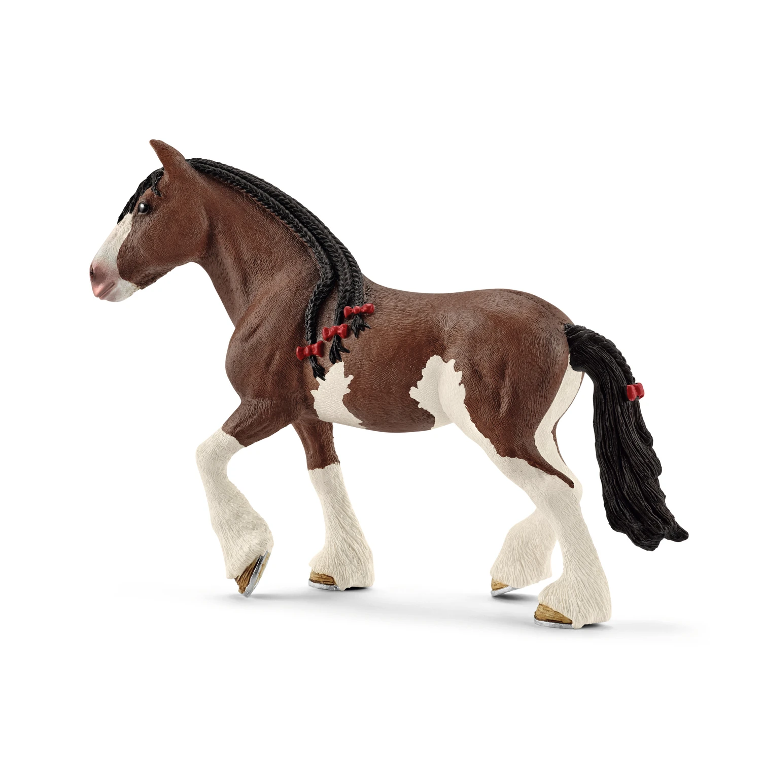 Farm World Clydesdale Mare Toy Figurine - Realistic Plastic Model
