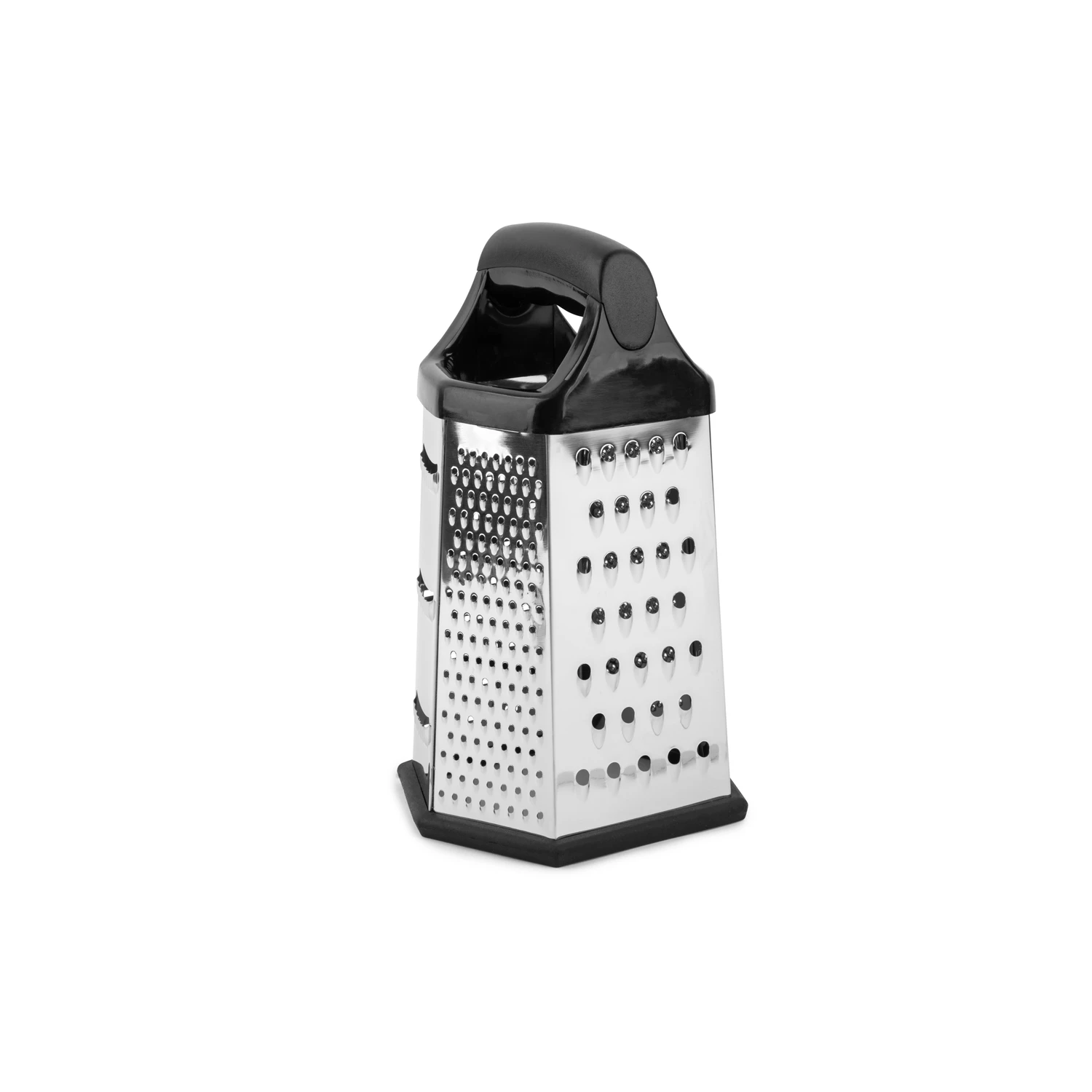 Black Polypropylene And Stainless Steel Grater - 5.12 In. Length, 4.52 In. Width