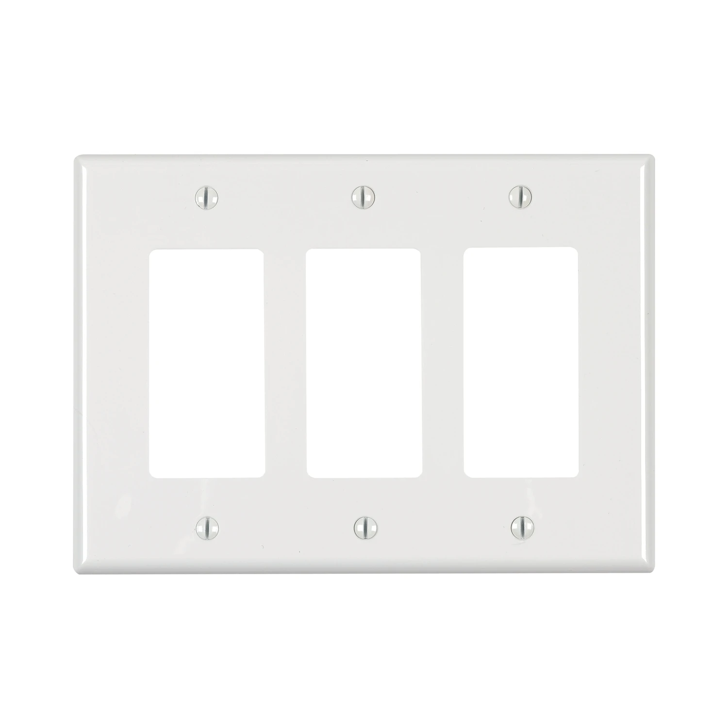 Leviton White 3 gang Thermoplastic Nylon Decorator Wall Plate 1 pk