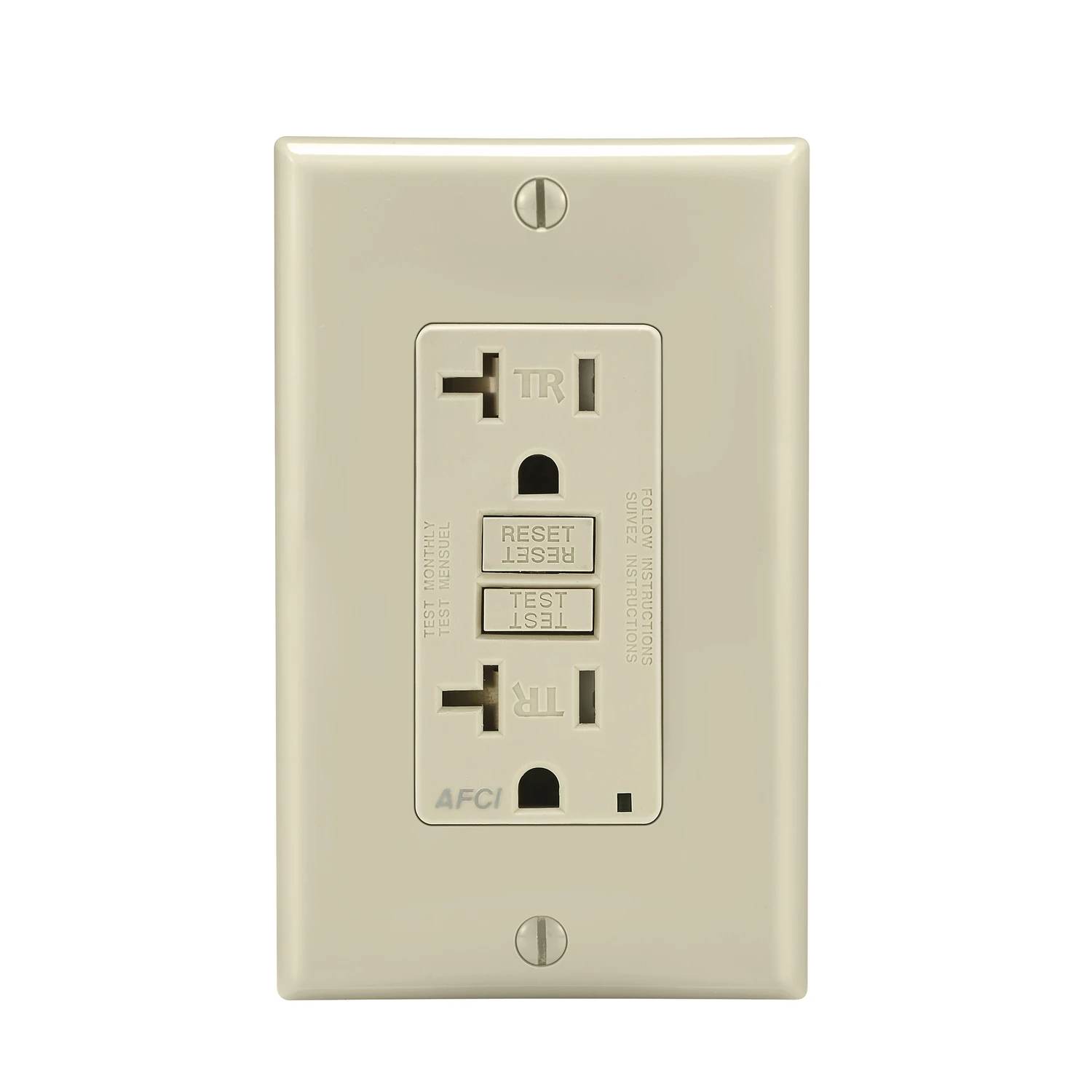 Leviton 20 amps 125 V Duplex Light Almond AFCI Outlet 5-20R 1 pk
