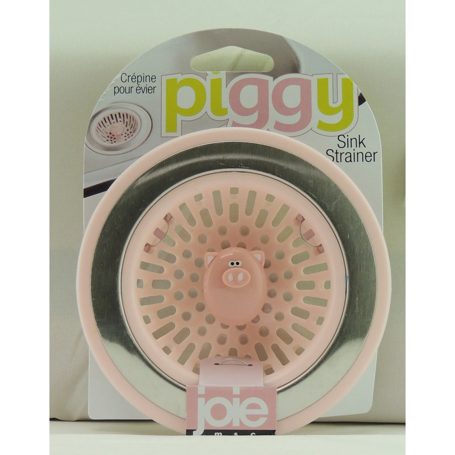 Joie Piggy Pink/Silver Plastic/Stainless Steel Sink Strainer
