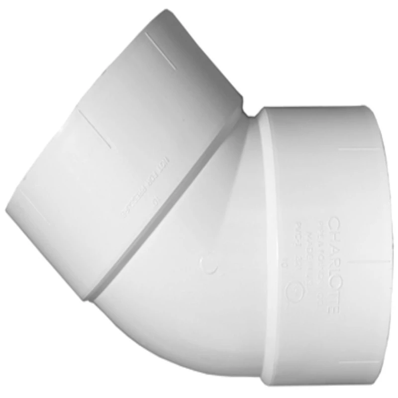 12-inch Diameter 45-degree Pvc Schedule 40 Elbow Fitting