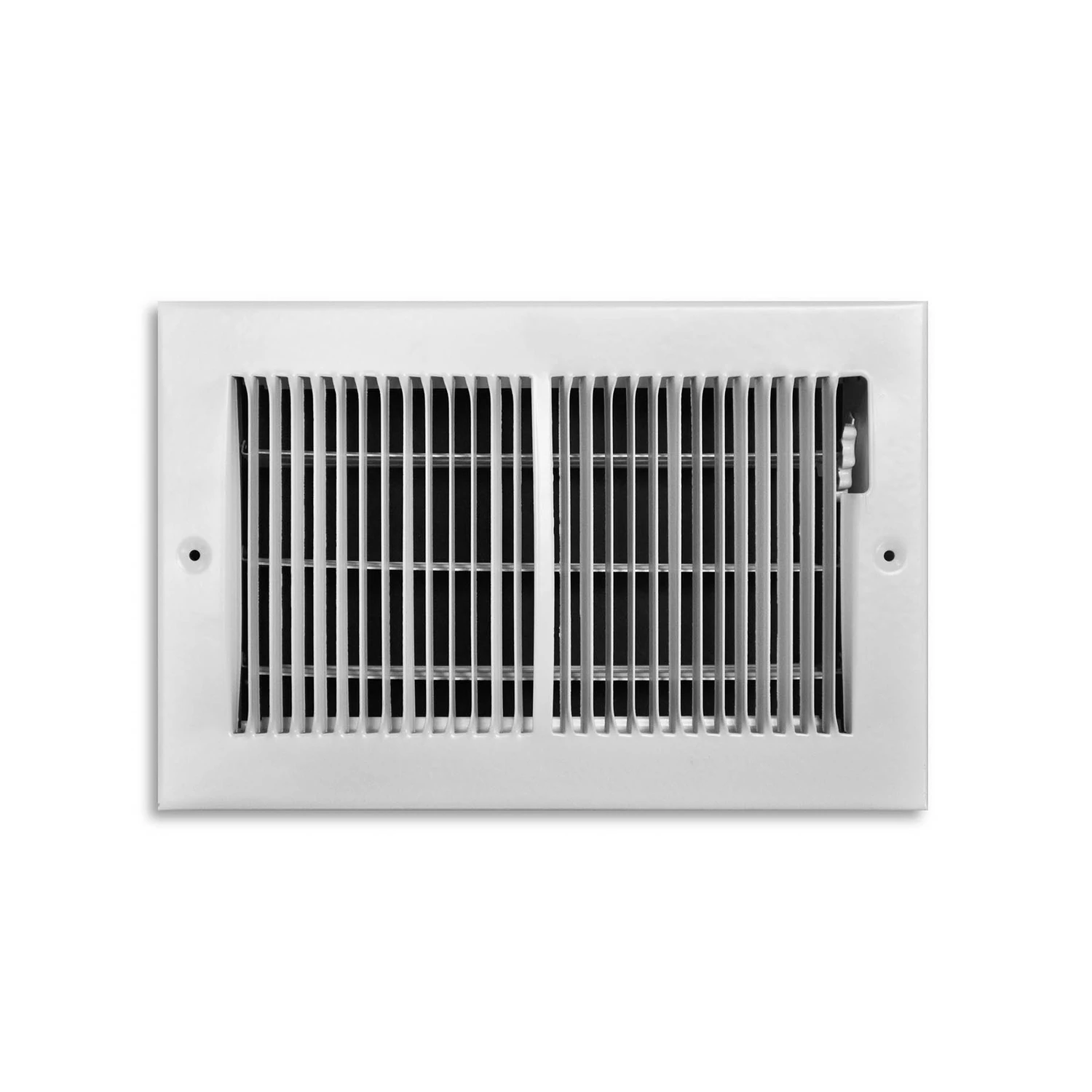 6 In. H X 10 In. W 2-way Powder Coat White Steel Floor Baseboard Register