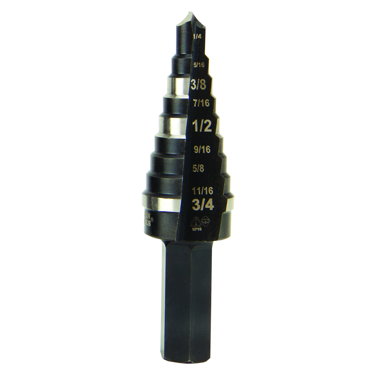 High Speed Steel Double Flute Step Drill Bit 3/8 In. Hex Shank
