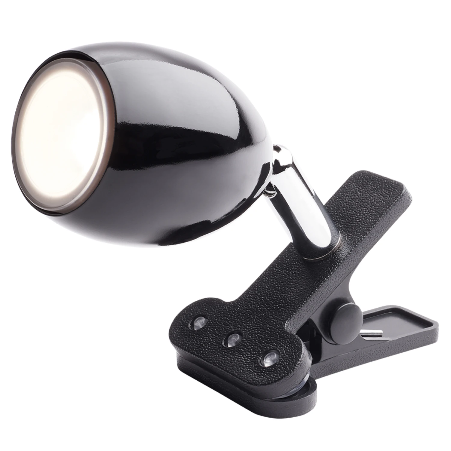 Joe 4 In. Black Mini Clip-on Lamp With Adjustable Head