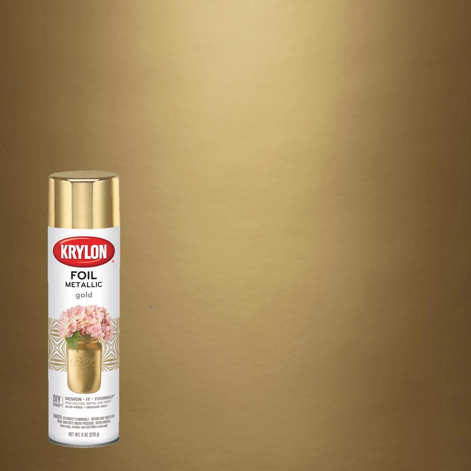 Premium Foil Gold Metallic Spray Paint 8 Oz - High Gloss Finish