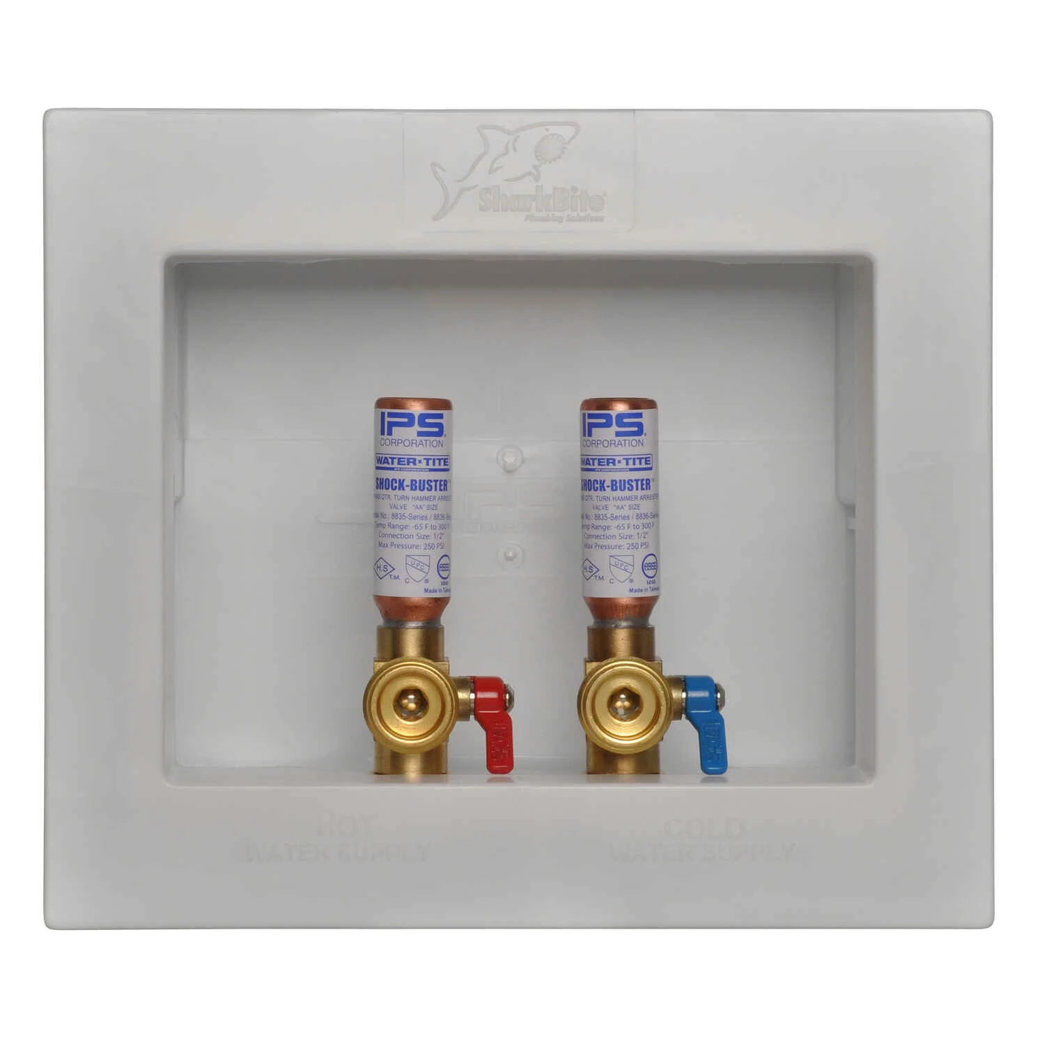 1/2 In. D Washing Machine Outlet Box With Hammer Arrestor - Model 25031