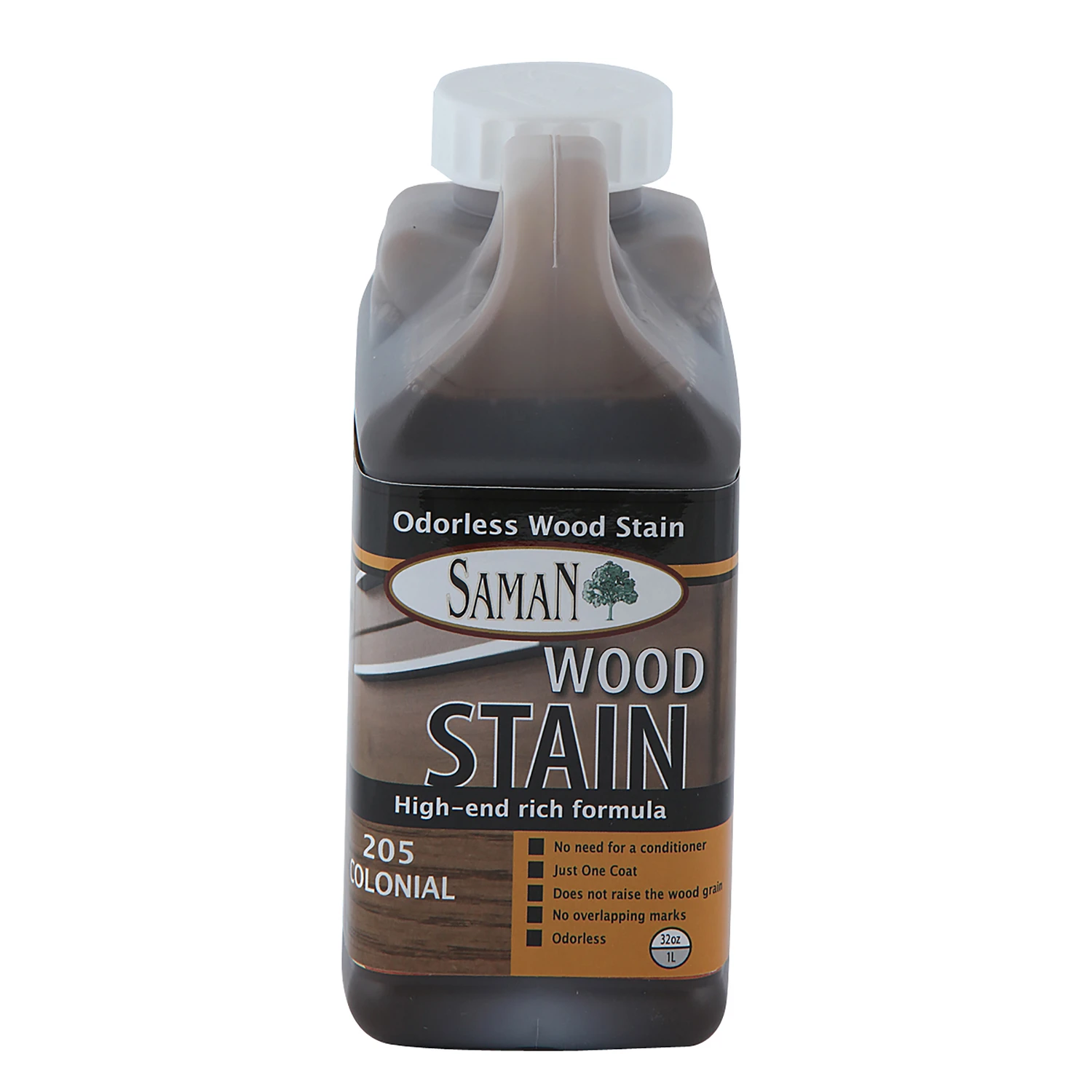 Saman Semi-Transparent Colonial Water-Based Wood Stain 32 oz.