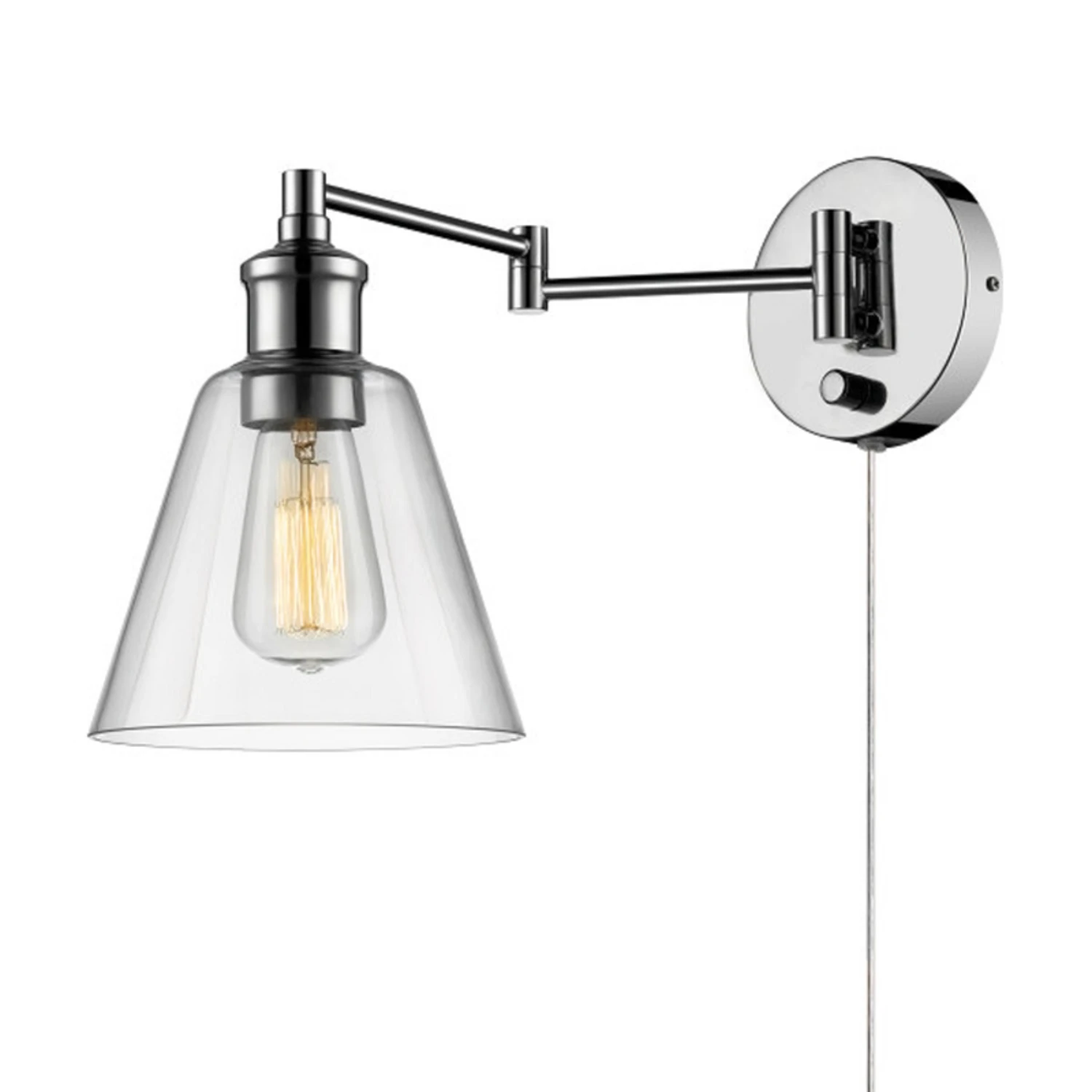 Parker 1-light Chrome Clear Industrial Vintage Style Wall Sconce