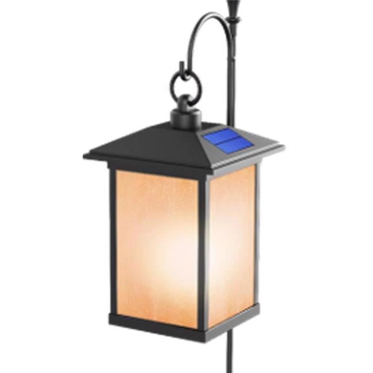 Smart Home 4 In. Solar Power Metal Square Bronze Hanging Pathway Light