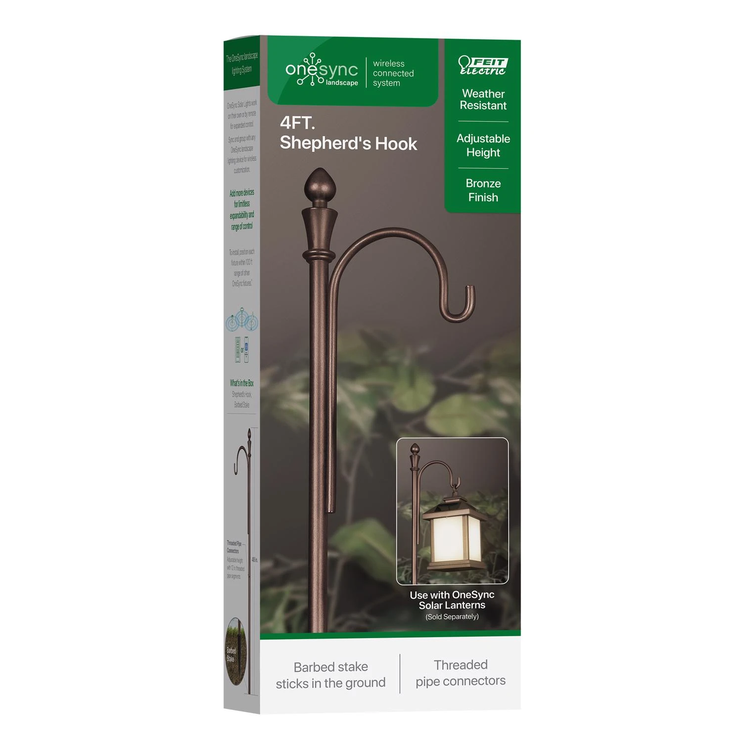 Black Metal 48 In. H Shepherd's Hook, 1 Pk, Durable Outdoor Decor