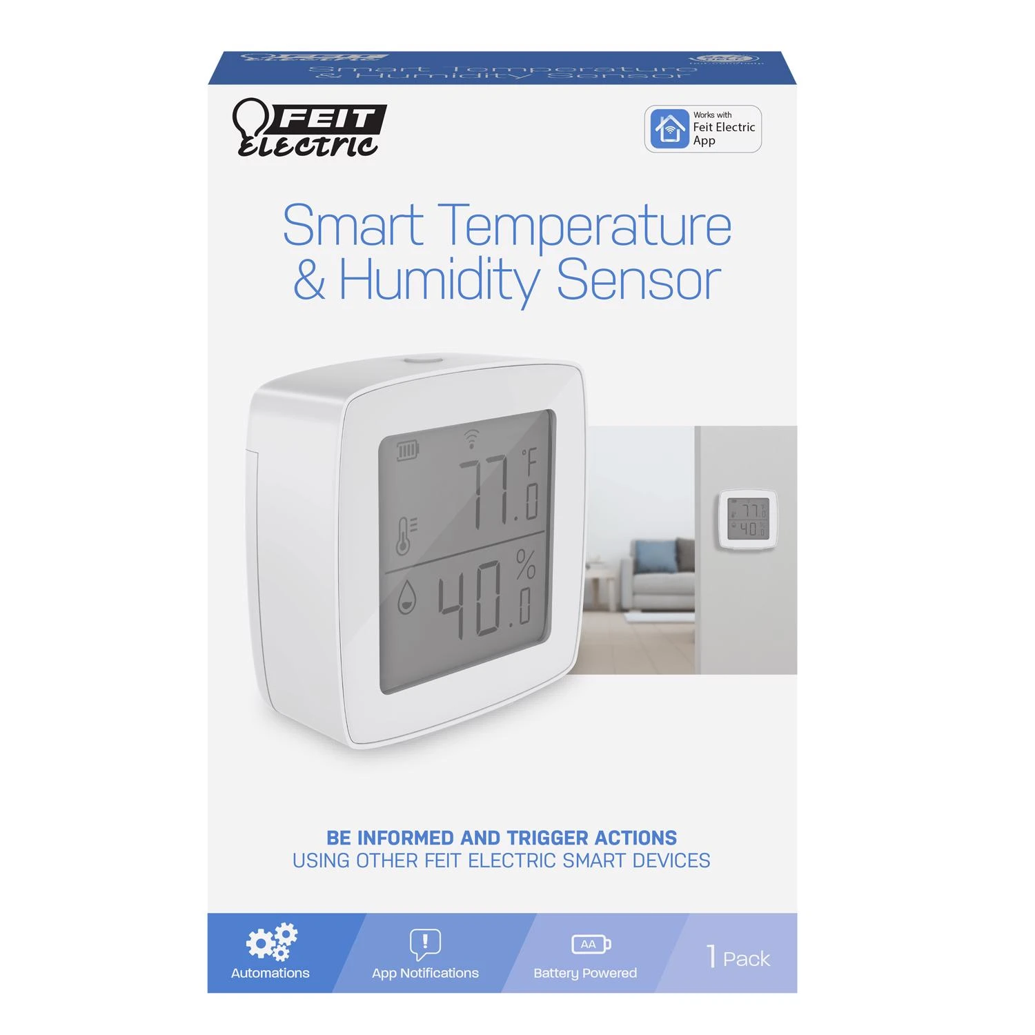 Smart Home Built In Wifi Temperature & Humidity Sensor - Model Temp/wifi