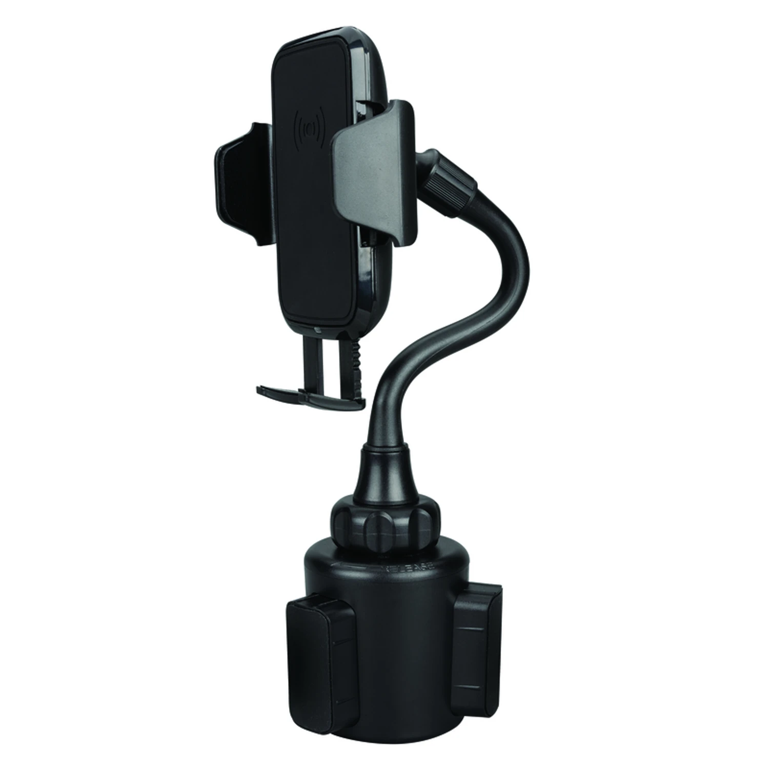 Black Cup Holder Wireless Charger And Phone Holder For All Mobile Devices