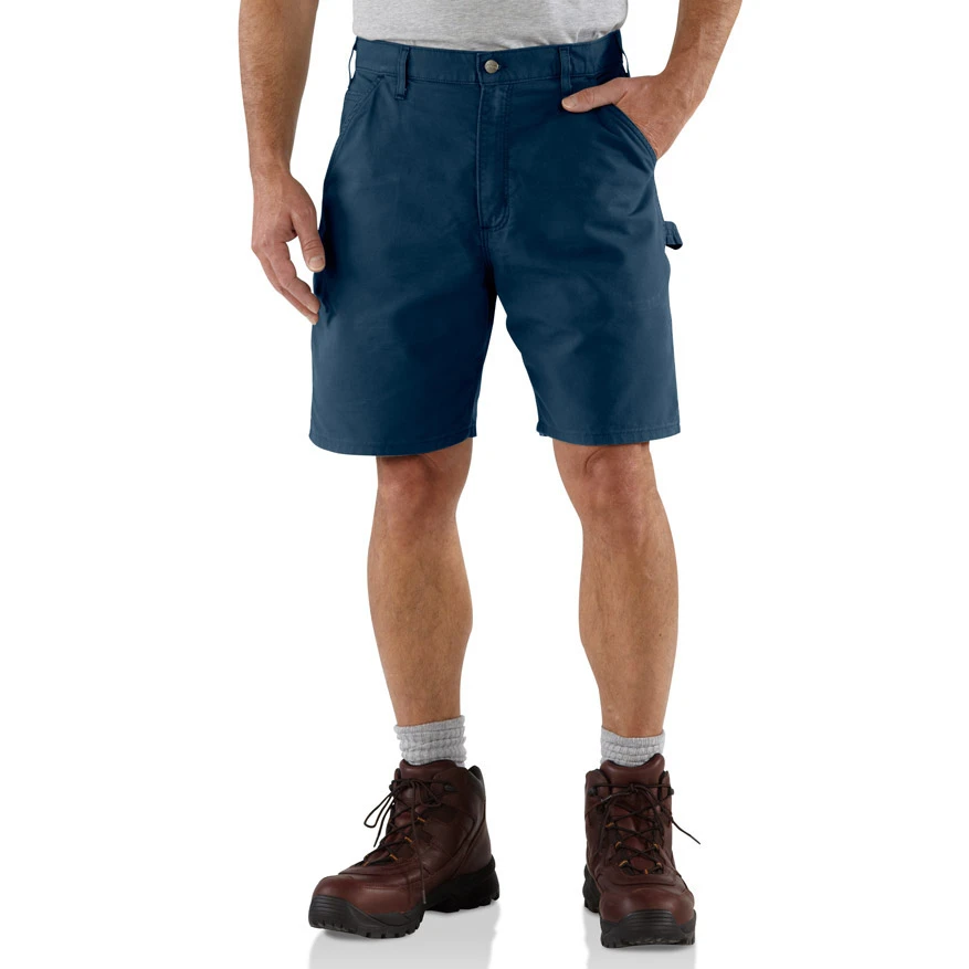 Men's Canvas Work Shorts With Cell Phone Pocket, Navy, 42 Inseam