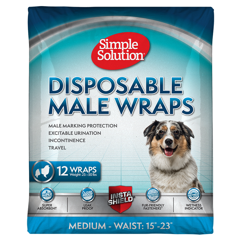 Simple Solution Disposable Male Wraps MD 12PK