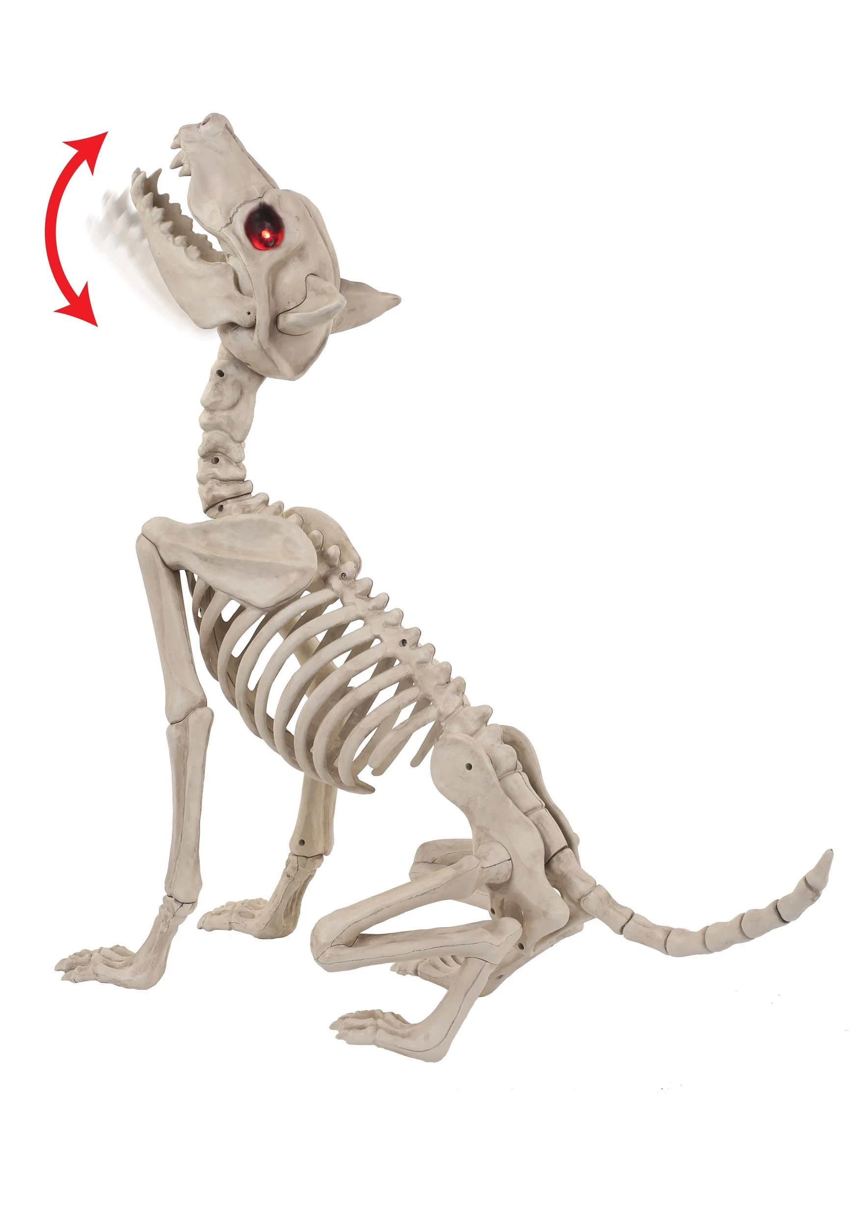 Red 27.5 In. Prelit Animated Wolf Skeleton Halloween Decor