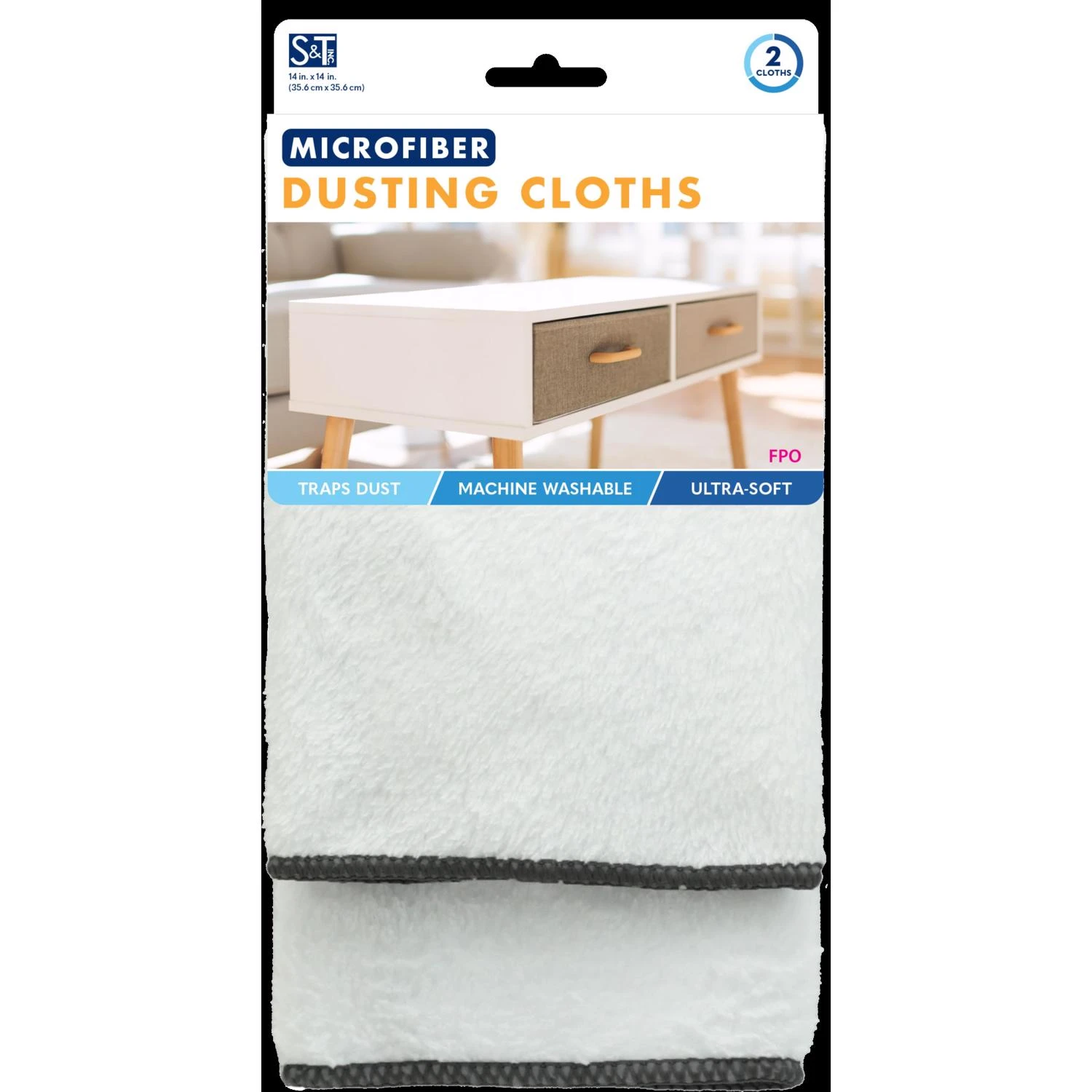 Schroeder & Tremayne Microfiber Cleaning Cloth 12 in. W X 16 in. L 2 pk