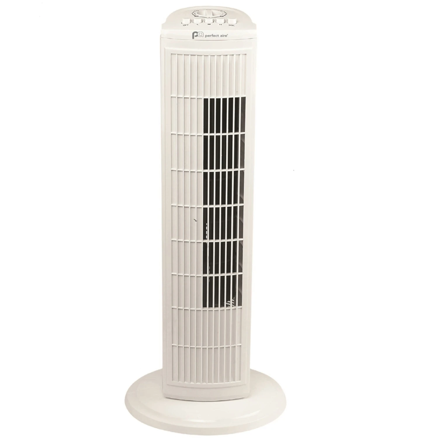 30 In. H 3 Speed Oscillating Tower Fan With Timer And White Finish