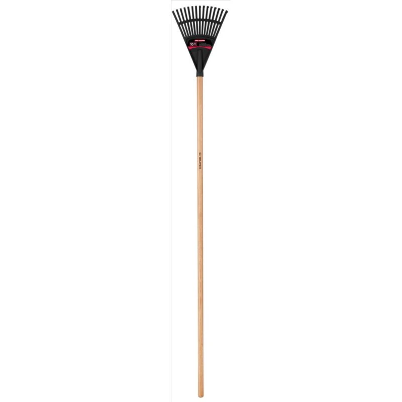 Tru-tough 54.5 In. Poly Shrub Rake With Wood Handle And 15 Tines