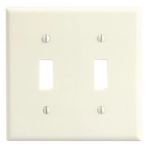 82009 Almond 2-gang Toggle Switch Wall Plate, Standard Size, Thermoset