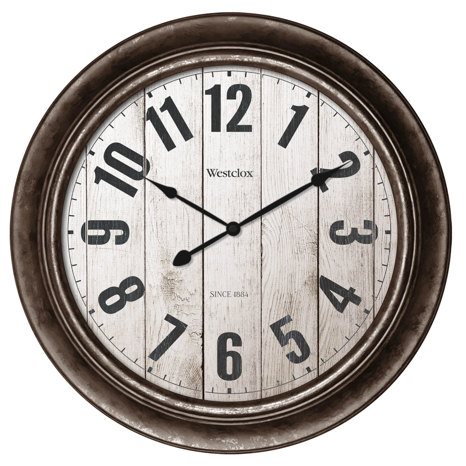 15-1/2 In. Classic Analog Wall Clock - Brown Glass/plastic