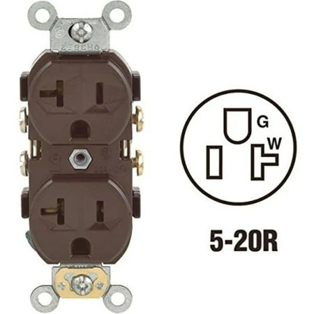 5800-sp 20-amp, 125-volt Duplex Self-grounding Outlet, Brown
