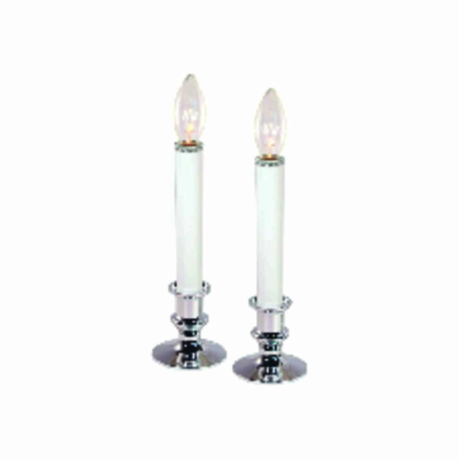 Incandescent Silver/white Flickering Candolier 9 In. With 2 Lights