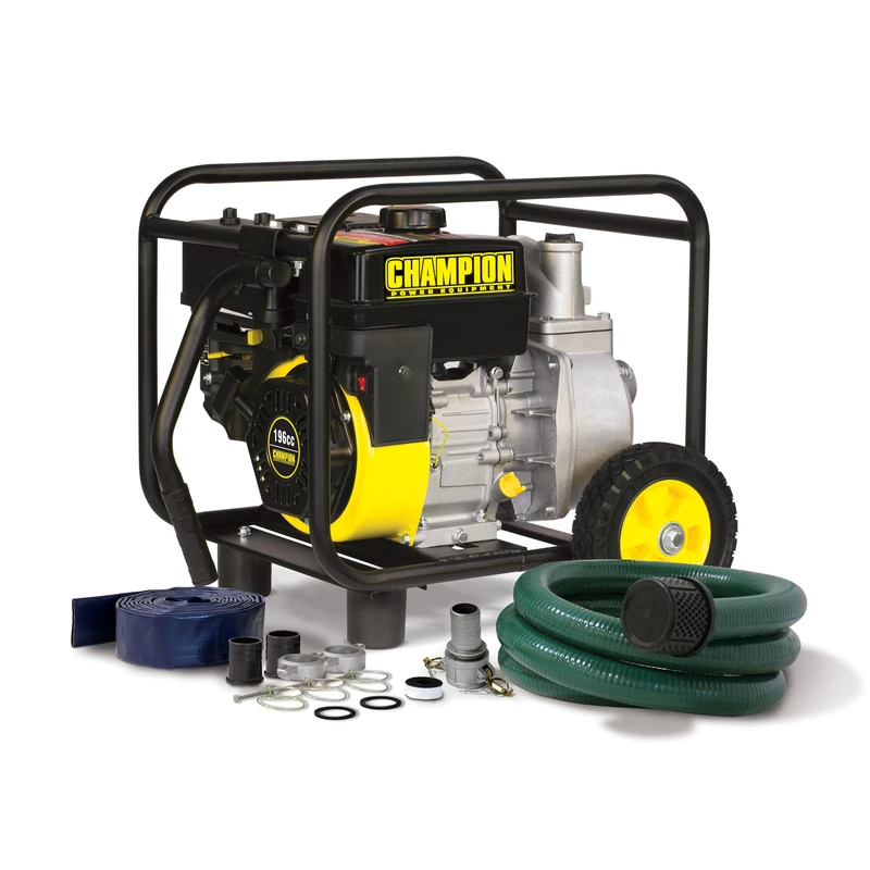6.5-hp Gas-powered Semi-trash Water Transfer Pump With Hose And Wheel Kit