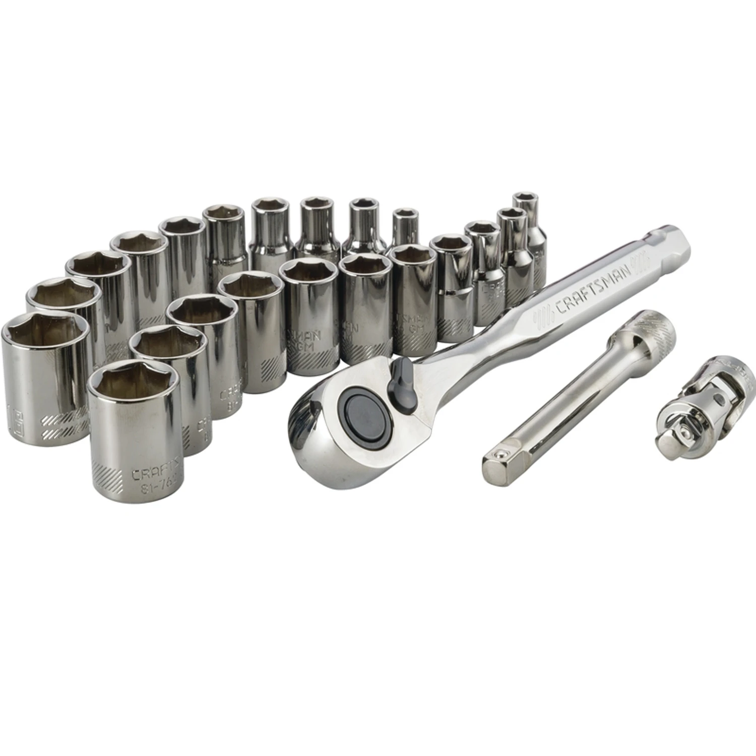 1/4 In. Drive Metric And Sae 6 Point Socket And Ratchet Set 24 Piece