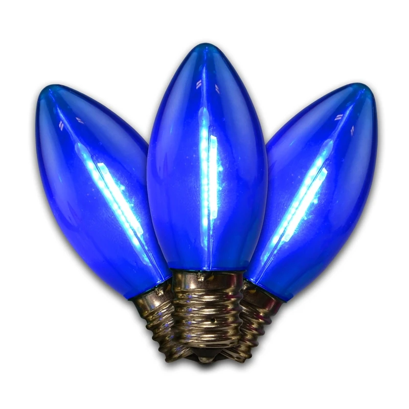 Led C9 Blue Replacement Christmas Light Bulbs 25 Count