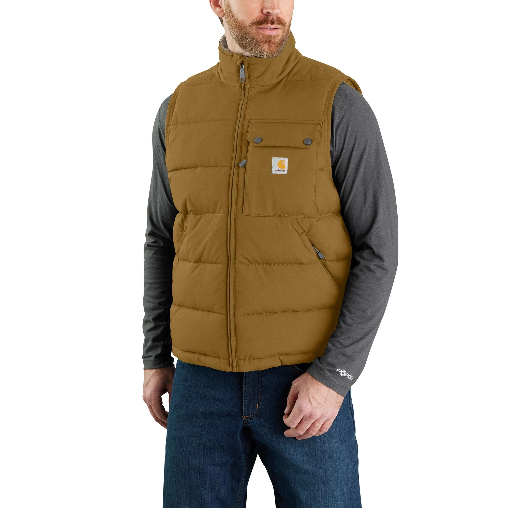 Montana Loose Fit Insulated Vest For Men, Oak Brown, Size Large