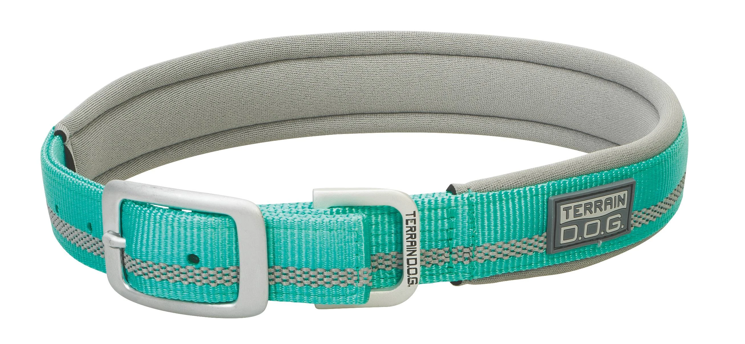 Reflective Neoprene Lined Dog Collar, Mint, 1" X 19"