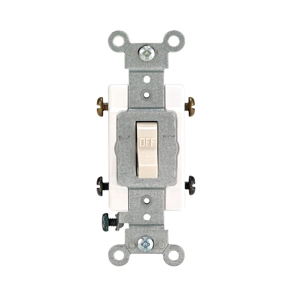 20 Amp Double-pole Toggle Switch, Light Almond, Commercial Grade