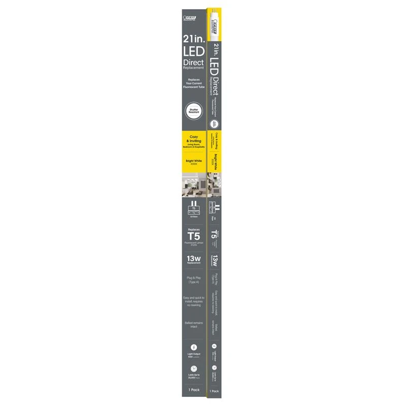 Feit T5 Bright White 21 in. Bi-Pin Linear LED Linear Lamp 13 Watt Equivalence 1 pk