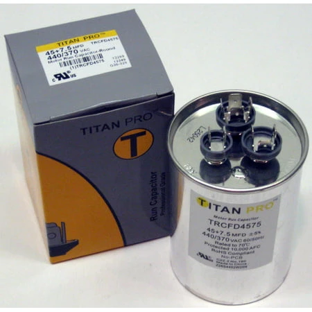 45+7.5 Mfd 440v Round Run Capacitor Trcfd4575 For Hvac Applications