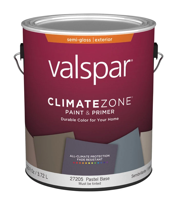Climate Zone Semi-gloss Pastel Base Paint And Primer Exterior 1 Gallon