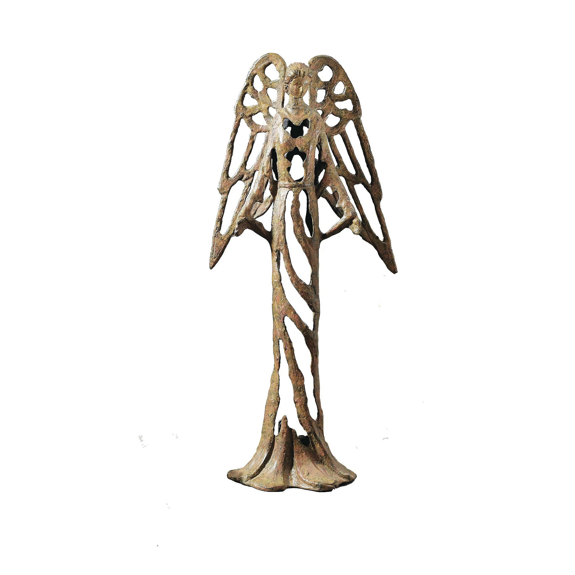 Garden Statue Figure Standing Angel In Cast Iron - Toscana Open Work Design