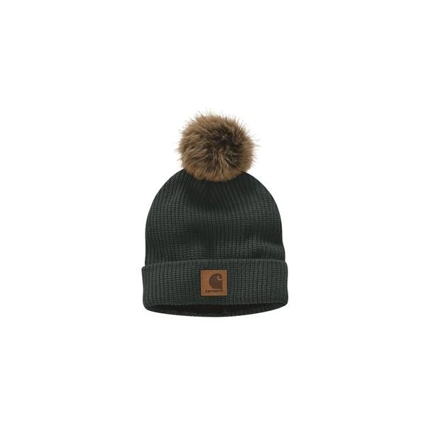 Women's Knit Fleece-lined Pom Pom Hat - Stylish And Warm