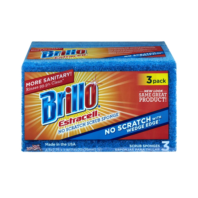 Estracell Non-scratch Scrubber Sponge For Kitchen 4.5 In. L, 3 Pieces
