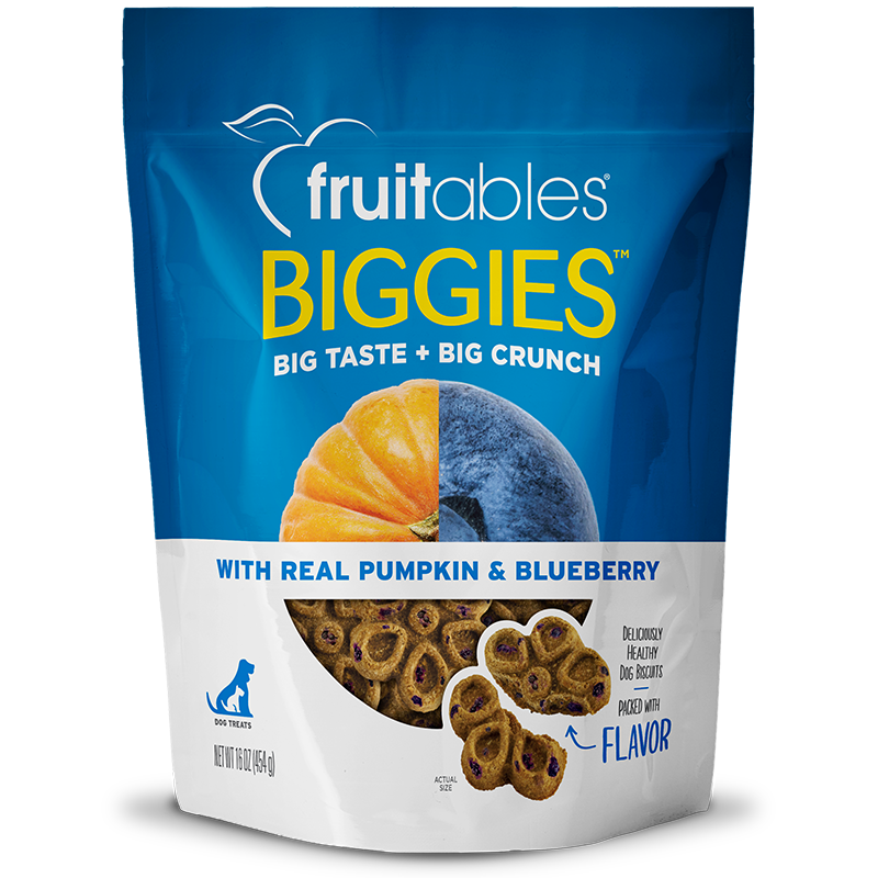 Biggies Pumpkin & Blueberry Crunchy Dog Treats - 16 Ounces, Case Of 4