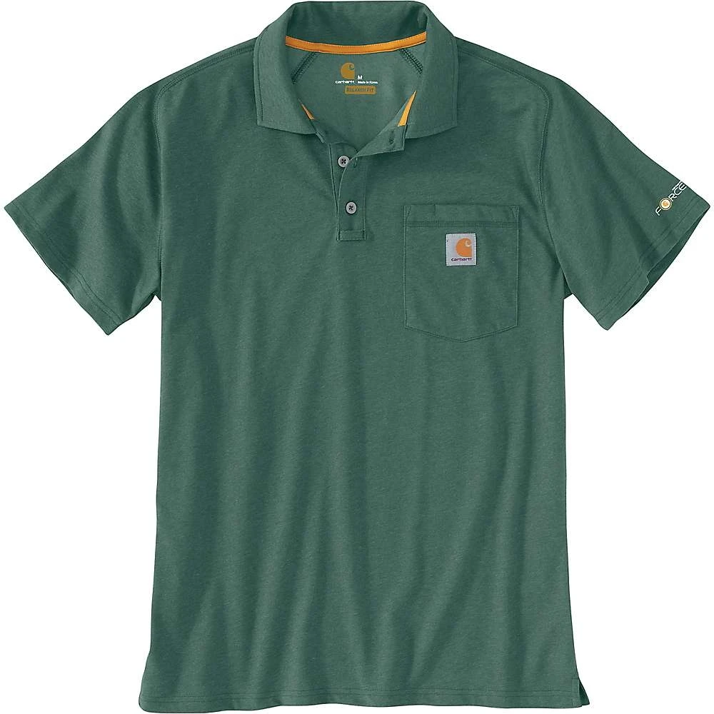 Men's Force Cotton Delmont Pocket Polo Shirt - Large Regular - Musk Green Heather